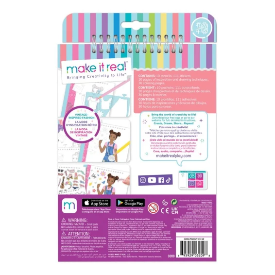 Rəsm çəkmə üçün dəst Make it Real Blooming Vibes, 6+ yaş