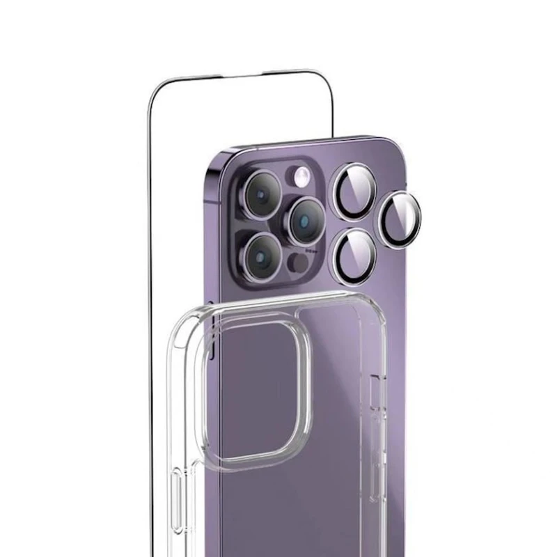 Чехол+стекло Green Lion 3-in-1 Protection Pack для Apple iPhone 14 Pro Max Transparent