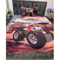 Комплект детского постельнего белья Sahara SHA-00002875, пододеяльник 160х220 см, простыня 180х220 см, наволочка 50х70 см, односпальный, велюр, разноцветный