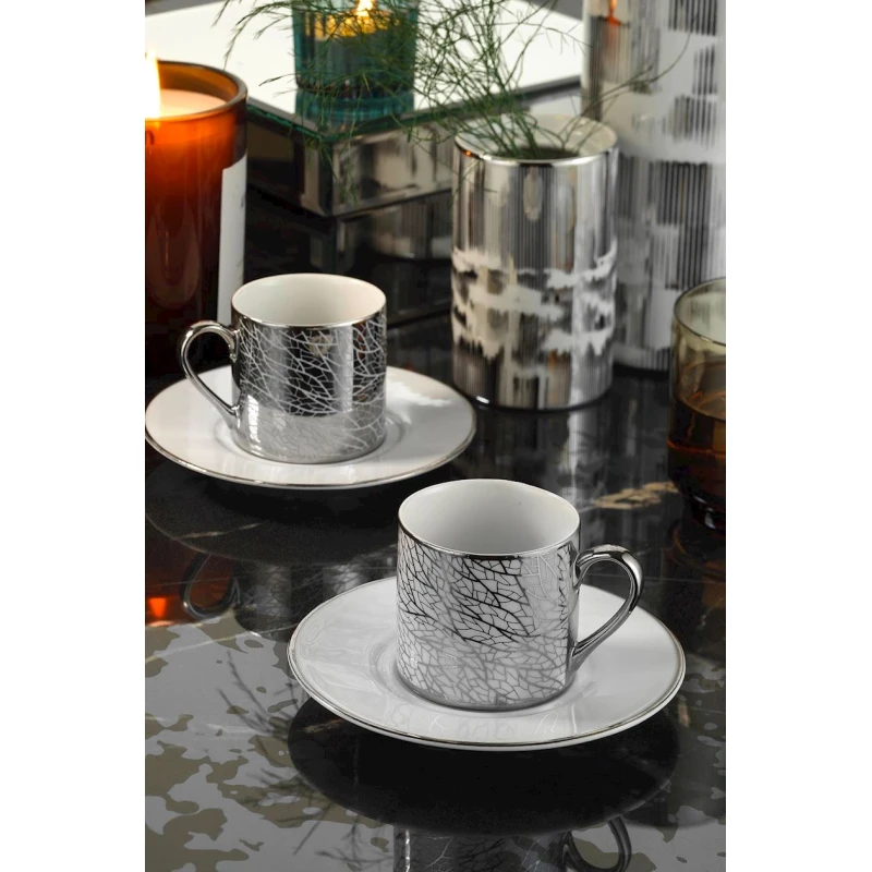 Qəhvə dəsti Kutahya Porselen Rüya RU04KT540P11430, 2 nəfərlik, 4 əd, 90 ml, farfor