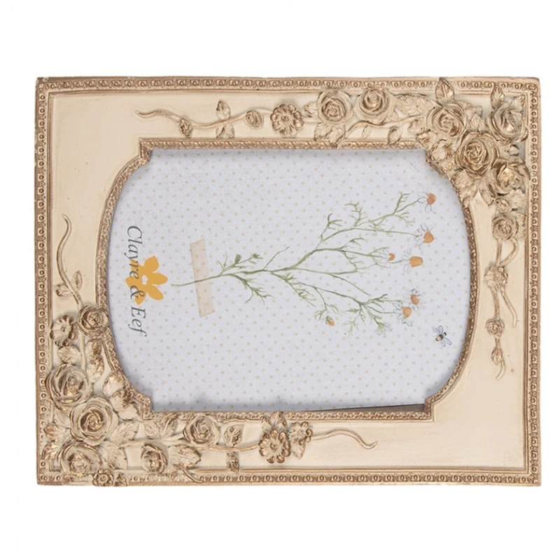 Фоторамка Clayre & Eef 2F1058, 18x3x23/13x18 см, полирезин, бежевая