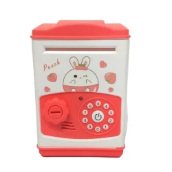 Детская копилка-сейф с кодом smil_1298, красная/белая