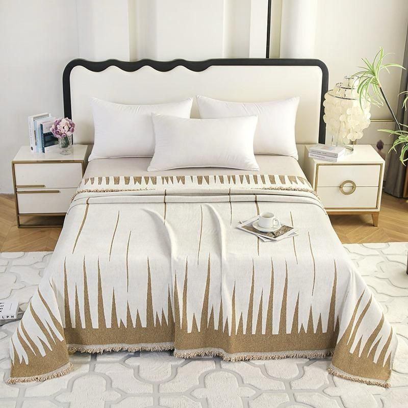 Покрывало Annabery ANBYBX230240, 230x240 см, хлопок, с бежевыми линиями Покрывало Annabery ANBYBX230240, 230x240 см, хлопок, с бежевыми линиями