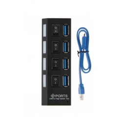 USB хаб Maxgo 2070 4 Port Hub USB 3.0 Replicator Multiplexer, Black