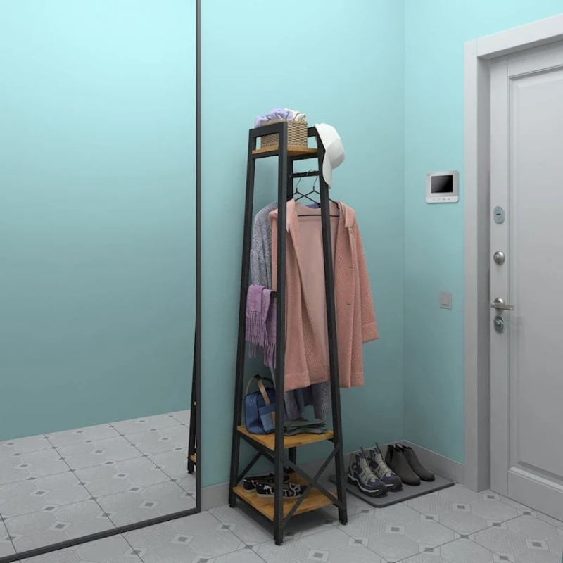 Вешалка с полками, ЛДСП, вотан, 175x40x45 см