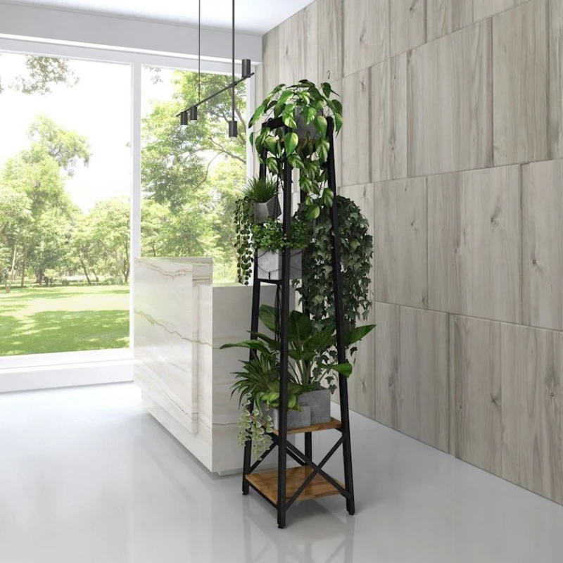 Вешалка с полками, ЛДСП, вотан, 175x40x45 см