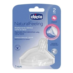 Насадка соски для бутылочек Chicco Natural Feeling, силикон, 2 м+ Насадка соски для бутылочек Chicco Natural Feeling, силикон, 2 м+