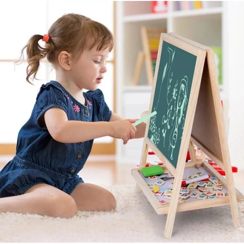 Мольберт для рисования 14-22-1, двусторонний, с маркером, алфавитом и мелками, 40x30 см Мольберт для рисования 14-22-1, двусторонний, с маркером, алфавитом и мелками, 40x30 см