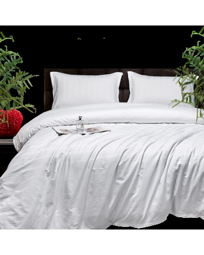Yataq dəsti Narlı Exclusive Narlı 000763, yorğan üzü 200x220 sm, mələfə 240x260 sm, 2 əd yastıq üzü 50x70 sm, ikinəfərlik, lüks satin, ağ