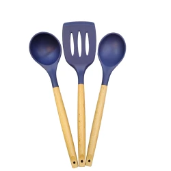 Набор поварских лопаток Sarina 5361, силикон, синий/коричневый