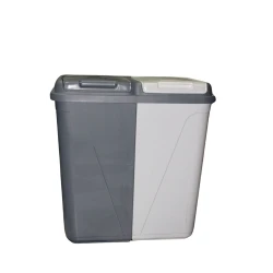 Корзина для белья 003, 36x55x60 см, пластик, белая/серая Корзина для белья 003, 36x55x60 см, пластик, белая/серая