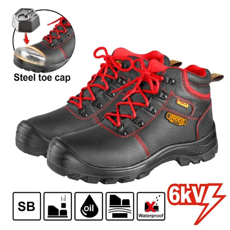 Ботинки Ingco SSH07IDSB.40, черный, кожа/сталь, размер 40 Ботинки Ingco SSH07IDSB.40, черный, кожа/сталь, размер 40