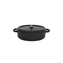 Qısa qazan Leggno Flame, çuqun, 28 sm/4400 ml, qara