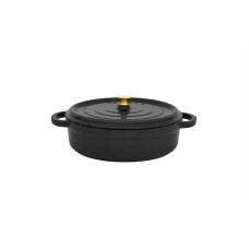 Qısa qazan Leggno Flame, çuqun, 28 sm/4400 ml, qara