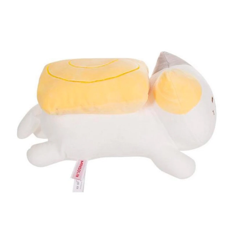 Мягкая игрушка Miniso Суши-Кот Тамагояки 39x18x20 см, белый/желтый
