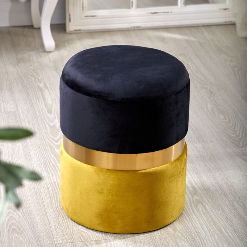 Пуфик 38, ткань, синий/желтый, 40x35x35 см Пуфик 38, ткань, синий/желтый, 40x35x35 см