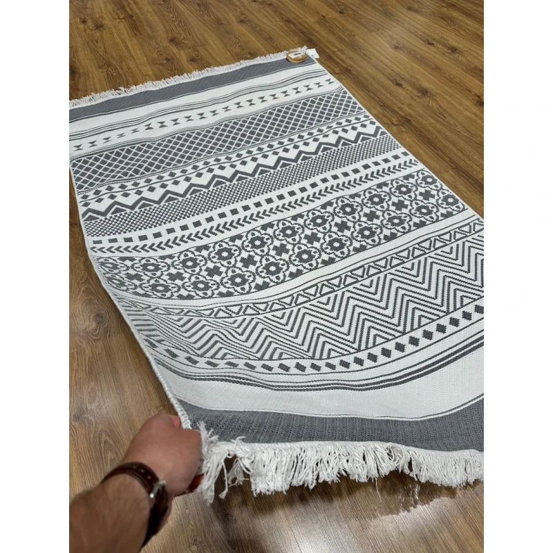 Ковер Natural Halı Arya ARGREY0039, 120x180 см, хлопок, белый/серый