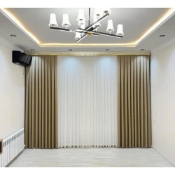 Шторы, нейлон/велюр/полиэстер, бежевые, 300x300 см Шторы, нейлон/велюр/полиэстер, бежевые, 300x300 см