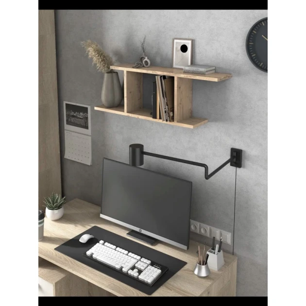 Настенная полка Art Mebel 174, ламинат, 27х81х15 см, бежевая