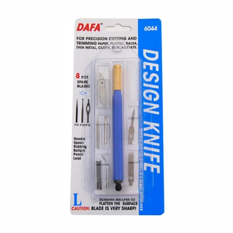 Набор для моделирования Dafa 6044 Макетный нож 8 сменных лезвий + 7 насадок Набор для моделирования Dafa 6044 Макетный нож 8 сменных лезвий + 7 насадок