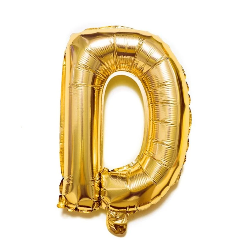 Воздушный шар Party fun Alphabet Буква D, золотистый