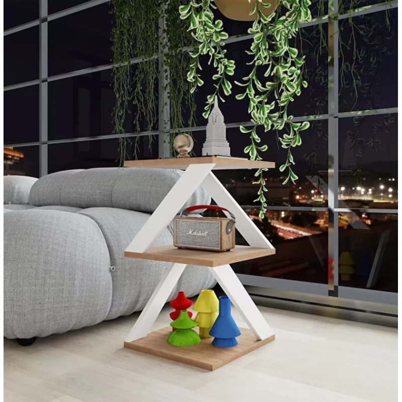 Jurnal masası Art-115, 30x30x50 sm, laminat, qəhvəyi/ağ