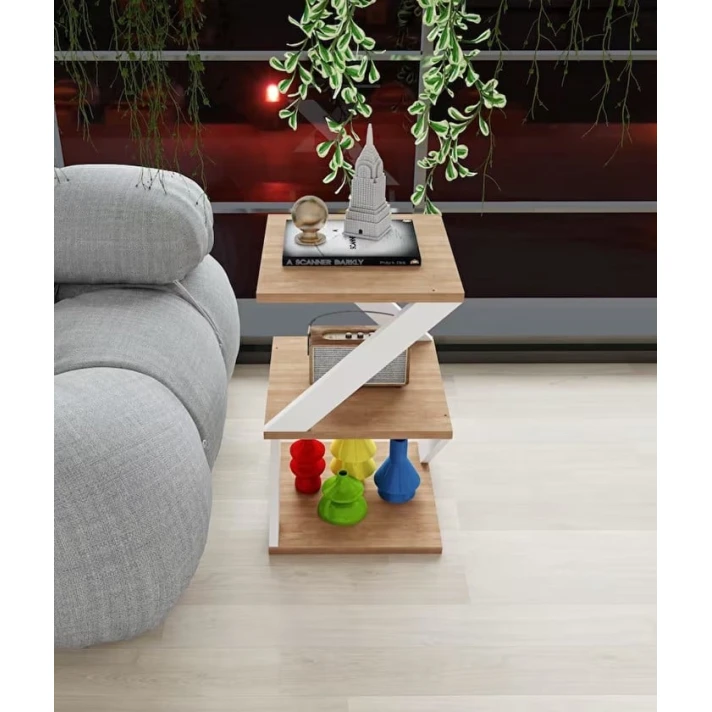 Jurnal masası Art-115, 30x30x50 sm, laminat, qəhvəyi/ağ