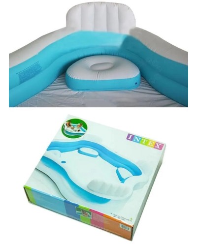 Şişmə hovuz Intex, 4 oturacaqlı, dördkünc, 229x229x66 sm, həcm 990 l, mavi, 990TX56475T500 - 990TX56475T500