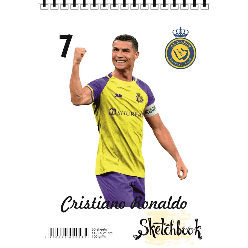 Блокнот Sketchbook Cristiano Ronaldo, A5, 30 листов Блокнот Sketchbook Cristiano Ronaldo, A5, 30 листов
