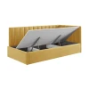 Односпальная кровать Art_tek_yataq (100) 61, ламинат/текстиль, желтая, 200x85x100 см