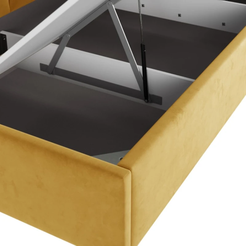 Односпальная кровать Art_tek_yataq (100) 61, ламинат/текстиль, желтая, 200x85x100 см