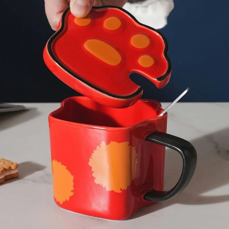 Fincan Pişik Pəncəsi, qırmızı, keramika, 350 ml