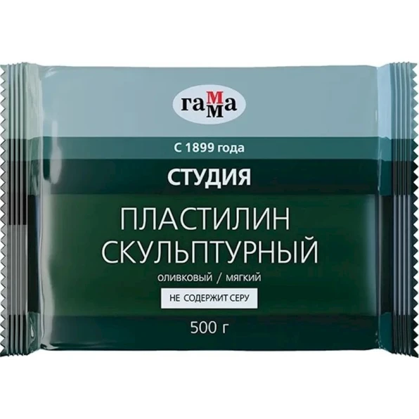Пластилин скульптурный Гамма Студия, оливковый, мягкий, 500 г Пластилин скульптурный Гамма Студия, оливковый, мягкий, 500 г