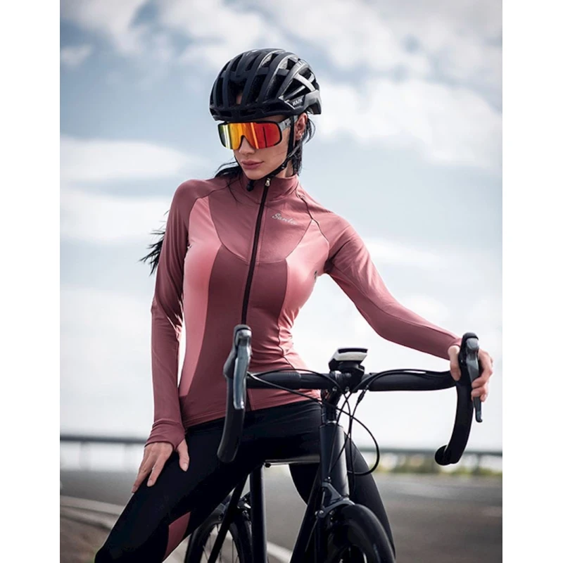 Велоджерси женская Santic L9C01104, бордовая, размер XXL