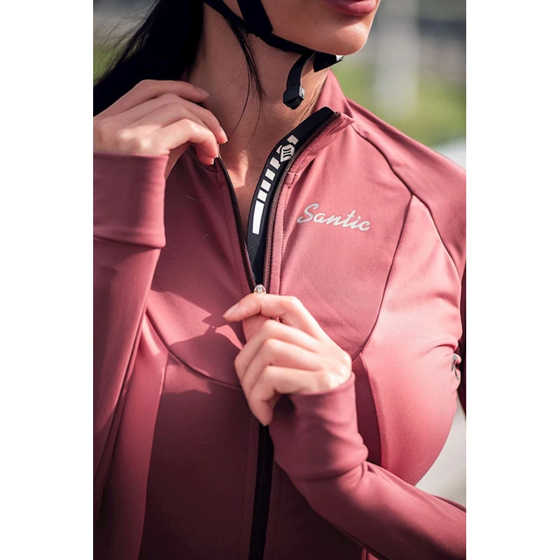 Велоджерси женская Santic L9C01104, бордовая, размер XXL