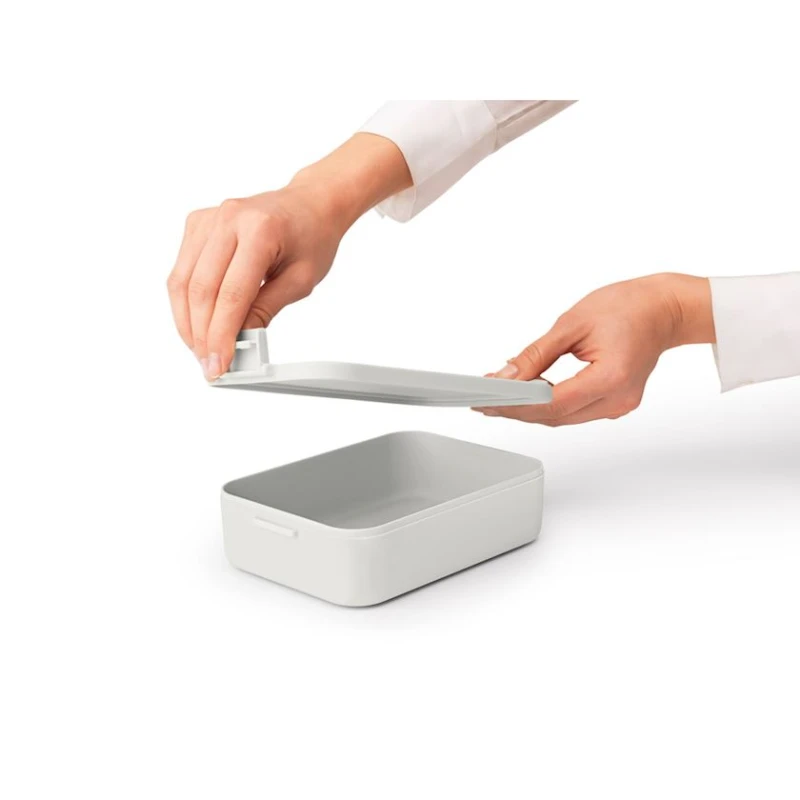Ланч-бокс Brabantia Make & Take Bento, 13.5x5.5x20 см, пластик, светло-серый Ланч-бокс Brabantia Make & Take Bento, 13.5x5.5x20 см, пластик, светло-серый