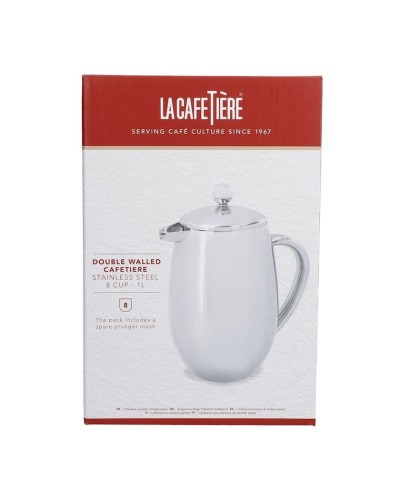 French press La Cafetiere 104826, 1 l, paslanmayan polad, gümüşü
