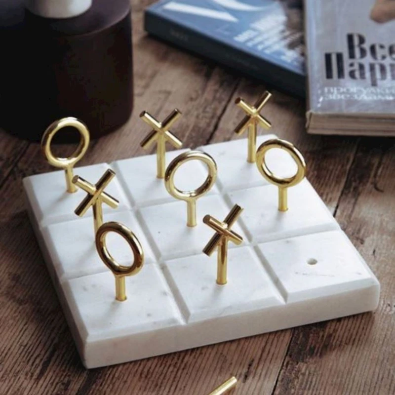 Настольная игра Hom-me Tic-tac-toe Aegeus, мрамор, 15х15 см