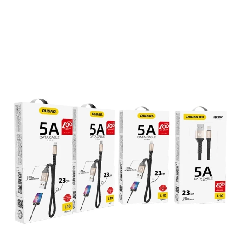 Kabel USB DUDAO L10T Type-C, 23 sm, Qara