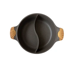 Сотейник 00319, 32 см, гранит/алюминий, с двумя отделениями, с крышкой, черная Сотейник 00319, 32 см, гранит/алюминий, с двумя отделениями, с крышкой, черная