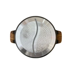 Сотейник 00319, 32 см, гранит/алюминий, с двумя отделениями, с крышкой, черная Сотейник 00319, 32 см, гранит/алюминий, с двумя отделениями, с крышкой, черная