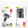 Автомобильное зарядное устройство DUDAO R7XS 60W PD + 22,5W QC4.0 1 USB + 1 Type-C Black Автомобильное зарядное устройство DUDAO R7XS 60W PD + 22,5W QC4.0 1 USB + 1 Type-C Black