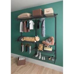 Вешалка с полками Praktik Home Optima G180, гардеробная система, графит Вешалка с полками Praktik Home Optima G180, гардеробная система, графит