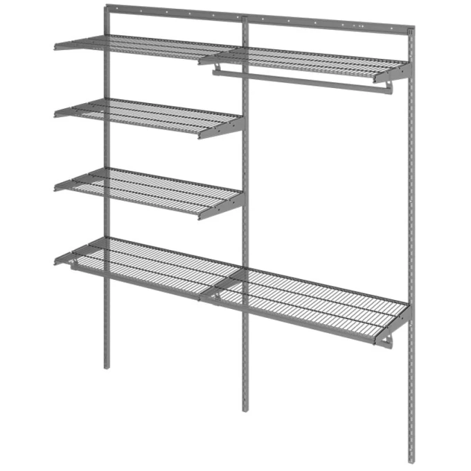 Вешалка с полками Praktik Home Optima G180, гардеробная система, графит