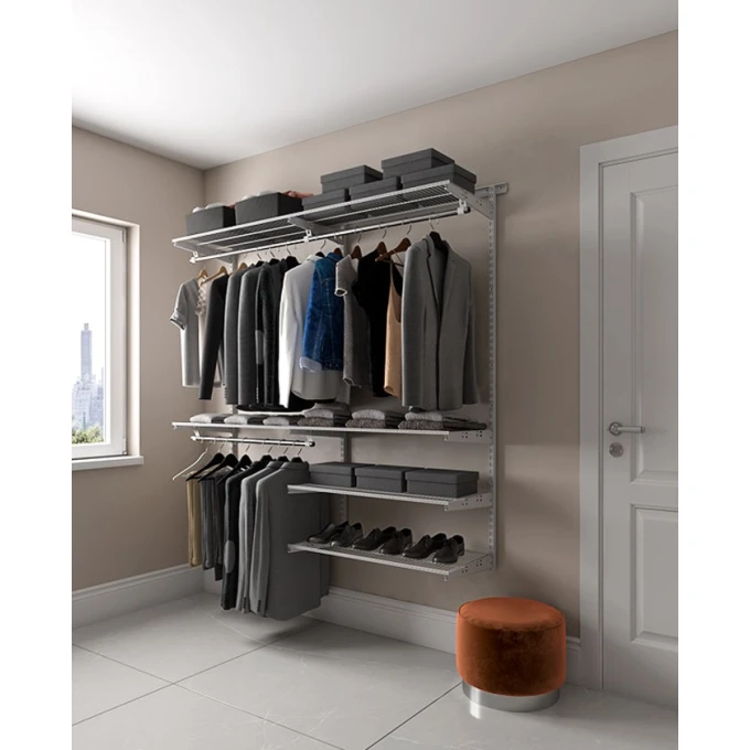 Вешалка с полками Praktik Home Optima G180, гардеробная система, графит