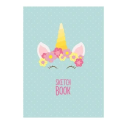 Скетчбук Проф-Пресс Единорожек A5, голубой, 160 листов, 6+ лет