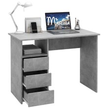 Kompüter masası Marina 3563_M25Stol3PlokiOtkritiyBet, LDSP, 75x52x104 sm, boz
