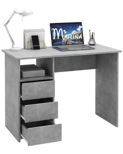 Kompüter masası Marina 3563_M25Stol3PlokiOtkritiyBet, LDSP, 75x52x104 sm, boz