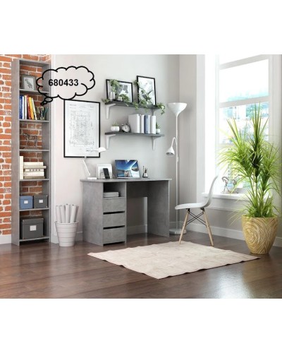 Kompüter masası Marina 3563_M25Stol3PlokiOtkritiyBet, LDSP, 75x52x104 sm, boz