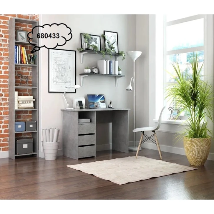 Компьютерный стол Marina 3563_M25Stol3PlokiOtkritiyBet, ЛДСП, 75x52x104 см, серый Компьютерный стол Marina 3563_M25Stol3PlokiOtkritiyBet, ЛДСП, 75x52x104 см, серый